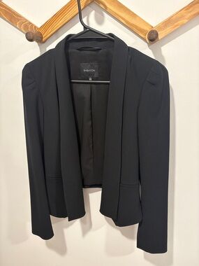 Babaton Black Draped Open-Front Blazer